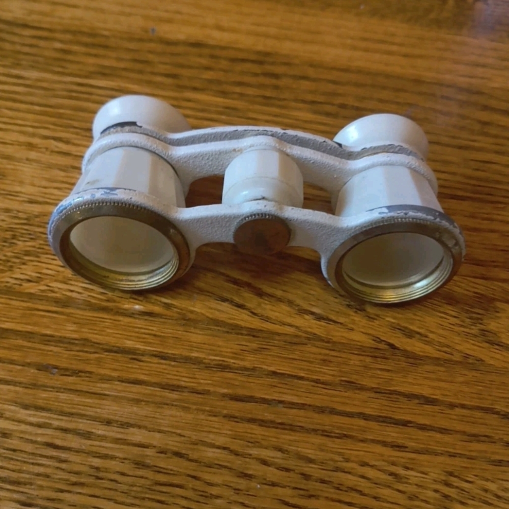 Compact White Binoculars